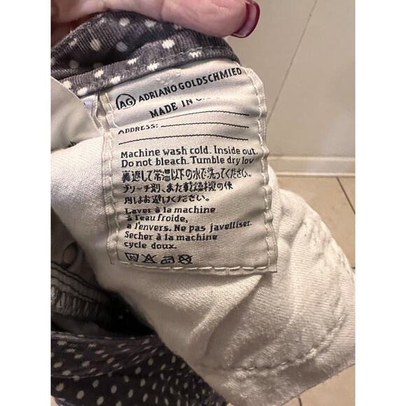 AG Adriano Goldschmied Pants Womens 31r Stevie ankle gray polka dot corduroys - Picture 7 of 7